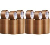 REQUISITE NEEDS Heavy Duty Strong Packaging Tape, Great For Packing, Shipping & Moving, 12 Rolls (48mm x 66m) For Industrial and House Hold Uses (Brown) (Pack of 2)