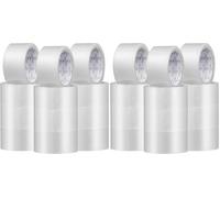 REQUISITE NEEDS Heavy Duty Strong Packaging Tape, Great For Packing, Shipping & Moving, 12 Rolls (48mm x 66m) For Industrial and House Hold Uses (Clear) (Pack of 2)
