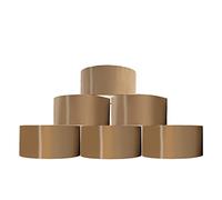 REQUISITE NEEDS Heavy Duty Strong Packaging Tape, Great For Packing, Shipping & Moving, 6 Roll - Brown (48mm x 66m) For Industrial and House Hold Uses