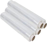 REQUISITE NEEDS Multi Use Strong Pallet Wrap Cling Film- Tear Resistant - Water & Moisture Proof Pallet Stretch Shrink Wrap- Easy to Use Pallet Wrap 400mm x 250m (Clear, Pack of 4)