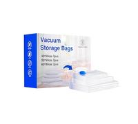 Requisite Needs Vacuum Storage Bags, 9 Pack Space Saver Compression Bags with Durable Protective Seal, 3 Sizes (40x60cm, 50x60cm, 60x80cm), Waterproof Reusable for Clothes, Bedding