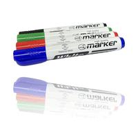REQUISITE NEEDS White Board Marker Pens Fine Tip Low Odour Vivi Colour Dry Erase Marker Pens for School Office Home (Pack of 4)