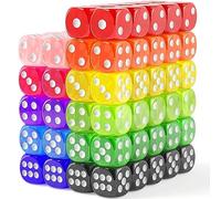 Rerdeim 【Pack of 110】Dice Set, Colored Game Bulk Dices, D6 Colorful Dices, 6 Sided Dice for Classroom Teaching, Board Game, Playing, Rolling, Small Six Sided 11 Color Red, Yellow, Blue, Green and More