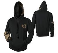 Rerfico Unisex Dragon Hoodie Heavyweight Embroidered Streetwear Dragon Sweatshirt Japanese Style, Black-golden, Large