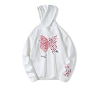 Rerfico Unisex Dragon Hoodie Heavyweight Embroidered Streetwear Dragon Sweatshirt Japanese Style, Butterflyflower, XXL