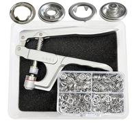 RERI Press Stud Set with Pliers, 80 pcs 11 mm Jersey Metal Button Snaps for Sewing and Crafting