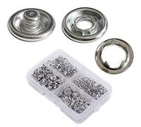 RERI Silver Press Stud 50 Set Φ11 mm Jersey Press Studs Metal Sewing Accessories Buttons for Sewing Tool Jessey Snaps for DIY Crafts Fabric, Clothing Bags