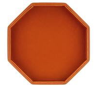 RERIVER Dice RollingTray, Felt Lined PU Leather Octagon Dice Tray for Dungeon Crawler Games, Brown