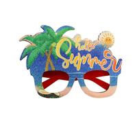 Rersduyt 1 PCS Summer Hawaiian Glasses Tropical Theme Party Decorations As Shown Coconut Tree Photo Glasses Frame,G