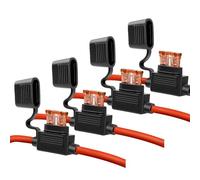 Rersduyt 10 Gauge Fuse Holder - 10 AWG Inline Fuse Holder with 40 AMP ATC Blade Fuses (4pack) Automotive Retrofit Fuse Holder