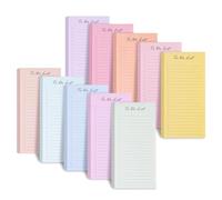 Rersduyt 10 PCS to Do List Sticky Notes Planner Book Daily Notepad 8.5x3.7Inch, 500 Sheets, Assorted Colors, Lined