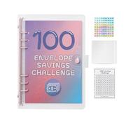 Rersduyt 100 Envelope Money Savings Challenge Binder, Expense Budget Sheet for Budgeting and Saving Money, Budget Binder Easy Install Pink