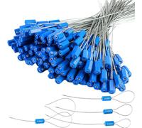 Rersduyt 100 Pcs Steel Security Cable Seals Self Locking Shipping Padlock for Electricity/Water Meters for Container Trailers Cargo Trailer Truck Blue