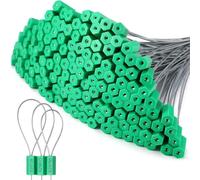 Rersduyt 100 Pcs Steel Security Cable Seals Self Locking Shipping Padlock for Electricity/Water Meters for Container Trailers Cargo Trailer Truck Green
