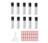 Rersduyt 10Pcs 5ML Roll-on Bottle Small Cosmetic Packing Perfume Bottles Liquid Container Roll-on Bottle for Travel Easy Install Easy to Use Black