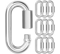 Rersduyt 10PCS M6 2.3 Inch Quick Link Chain Connector, 304 Stainless Steel Carabiner, Small Locking Carabiner Clips