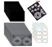Rersduyt 10PCS Rubber Magnetic Sheets Set 0.5mm Thickness with 10PCS Clear Stamp Die Storage Pocket Stencil Organizer for Card Making,