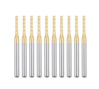 Rersduyt 10PCS Titanium Coat Carbide End Mill Engraving Milling Cutter CNC Router Bits for PCB Machine, 1/8 Inch Shank 1.6Mm