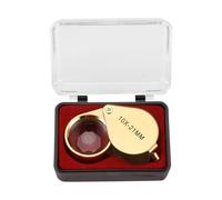 Rersduyt 10x Magnifying Magnifier Glass Jewellers Eye Foldable Jewelry Loop Loupe(Golden)