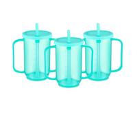 Rersduyt 12 Oz Sippy Cups 3 Pcs Plastic Spill Proof for Adults for Elderly Disabled Dysphagia Patients Hospital