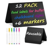 Rersduyt 12 Pack 4 Inch X3 Inch Mini Chalkboard Signs for Party-Buffet,Food Labels for Party-Supplies-Wedding Table Signs