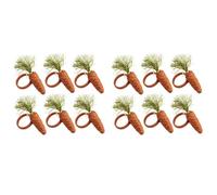 Rersduyt 12PCS Easter Carrot Napkin Ring Cotton and Linen Rustic Hand Woven Napkin Buckles Easter Napkin Ring Holder
