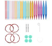 Rersduyt 13 Pairs Interchangeable Knitting Needles 13 Pairs of 4 Inch (10cm) Needles for Knitting Projects, Beginner & Professional Friendly
