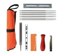 Rersduyt 13Pcs Professional Chainsaw Chain Sharpening Kit Tool Hardwood Handle Round/Flat File Guide Bar File Sharpener