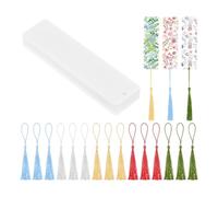 Rersduyt 15 Pieces Blank Clear Acrylic Bookmarks with Hanging String, Clear Acrylic Bookmarks with Hanging String Easy Install