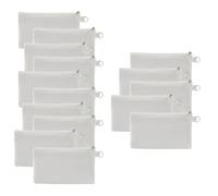 Rersduyt 15Pcs Sublimation Blank Canvas Makeup Bags Bulk DIY Heat Transfer Cosmetic Bags 7.28 * 4.72 Inch