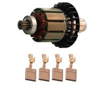 Rersduyt 1set Armature with 4pc Carbon Brush for DDF482 DHP482 Tools 619380-9 619583-5 Armature with 194427-5 CB-440 Carbon Brush