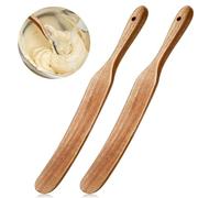 Rersduyt 2 Pack 13 Inch Wooden Spatula for Cooking Sourdough Wooden Spurtle with Hanging Hole for Sourdough Cookware Pot Stir