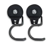 Rersduyt 2 Pack Non-Slip Garage Storage Hooks Heavy Duty Strong Iron Magnetic Broom Mop Tool Holder Garden Hoe Holder Black