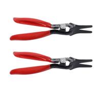 Rersduyt 2 Piece Car Oil Hose Pipe Buckle Removal Tool Oil Pipe Separation Clamp Joint Tightening Pliers Red Stainless Steel + Rubber Fuel Filter Automotive Pipe Tool