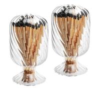 Rersduyt 2 Set Helix Shaped Match Holder, Glass Matches Cloche for 4 Inch, Upside Down Match Holder Jar, Not Include Matches