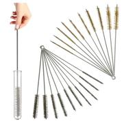 Rersduyt 20 Pcs Tube Brush Kit, Stainless Steel/Brass Wire Tube Brushes, StrawCleaner Brush, Pipe Cleaner Brush for Auto Parts