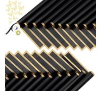 Rersduyt 20 Sheets Gold Edge Flower Wrapping Paper Bouquet Packaging Paper Florist Bouquet Supplies (Black)