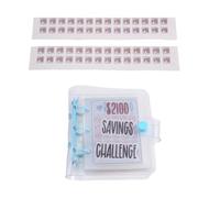 Rersduyt 2100 Savings Challenge Binder Money Saving Challenge Mini Budget Binder with Cash Envelopes PVC Blue 1 Piece