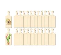 Rersduyt 24 Pcs Wooden Mini Cutting Board with Handle Unfinished Craft Mini Charcuterie Boards Paddle Blank Small Chopping Board