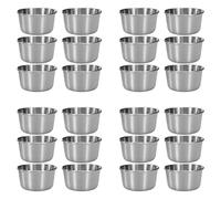 Rersduyt 24Pcs 2 Oz Stainless Steel Dipping Sauce Cup, Mini Dip Bowls, Reusable Metal Condiment Cups Ramekins Containers (Silver)