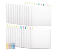 Rersduyt 24PCS Scrapbook Paper Storage Organizer Set 12X13 Inch Clear Scrapbook Paper Organizer Set with 100PCS Sticky Index Tabs