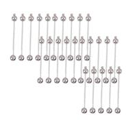 Rersduyt 25-Pack Beaded Keychains Keychains Metal Bar Chains for Jewelry Making, Silver