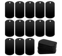 Rersduyt 25 Pcs Metal Stamping Blanks Black for Stamping, Engraving Blanks Aluminum Stamping Blanks Keychain Blank Dog Tag Easy to Use