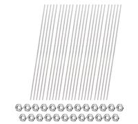 Rersduyt 25Pcs Threaded Rods with 50pcs Nuts, 12inch Stainless Steel Threads for Hangers, U-Bolts, Beaded Garden Stake Rods