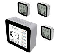 Rersduyt 2C012,13 in 1 Tuya WiFi Air Quality Detector CO2,CO,PM2.5 Formaldehyde TVOC Temperature and Humidity(with 3 Slave Units)