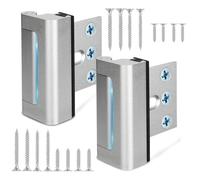 Rersduyt 2pack Home Security Door Reinforcement Lock Childproof Safety Door Lock Latch Home Prevent Unauthorized Entry forKids Safety Silver