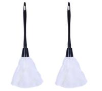 Rersduyt 2pc Fashion Turkey Duster with Black Plastic Handle Cleaning Tool(White)35cm