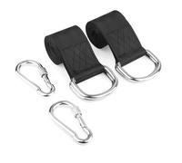 Rersduyt 2Pcs 1.5m Tree Swing Straps Hanging Kit with 2 Carabiners Single Bar Extension Belt Belt No Protective Sheet