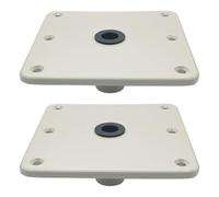 Rersduyt 2pcs Boat Seat Pedestal Base Plate 7" X 7" for Threaded and Unthreaded Posts for Most Marine Fishing Pontoon Bass