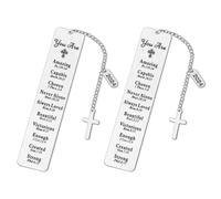 Rersduyt 2PCS Christian Bookmarks Gifts, 2024 Christian Gifts Inspirational Bookmarks Greeting, Religious Church Gift, Easy to Use